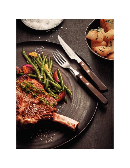 Juego de cuchillos de asado 6 piezas polywood castaño 10,16cm tramontina