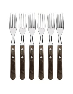 Juego de tenedores jumbo de mesa 6 piezas polywood castaño 20,5cm tramontina