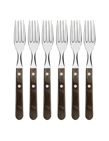 Juego de tenedores jumbo de mesa 6 piezas polywood castaño 20,5cm tramontina