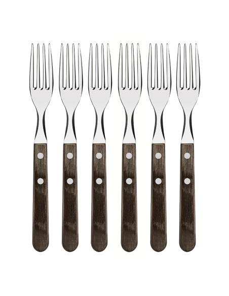 Juego de tenedores jumbo de mesa 6 piezas polywood castaño 20,5cm tramontina