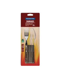 Juego de tenedores jumbo de mesa 6 piezas polywood castaño 20,5cm tramontina 2