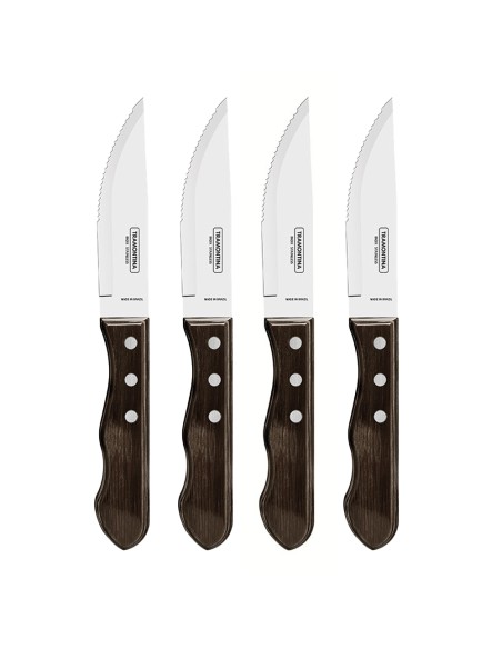 Juego de cuchillos jumbo 4 piezas polywood castaño 12,7cm tramontina