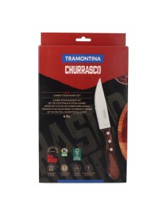 Juego de cuchillos jumbo 4 piezas polywood castaño 12,7cm tramontina 2