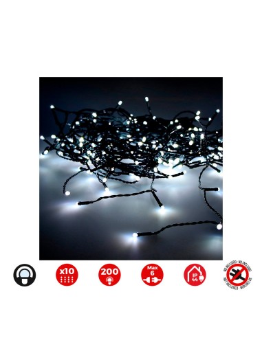 Cortina led easy-connect, blanco frío, interior-exterior 2x2m