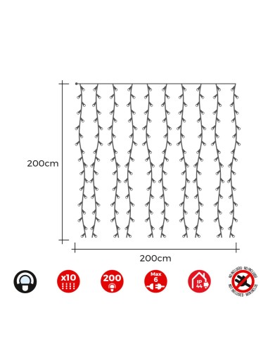 Cortina led easy-connect, blanco frío,...