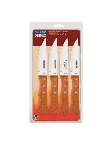 Juego de cuchillos de asado jumbo 4 piezas 12,7cm dynamic tramontina