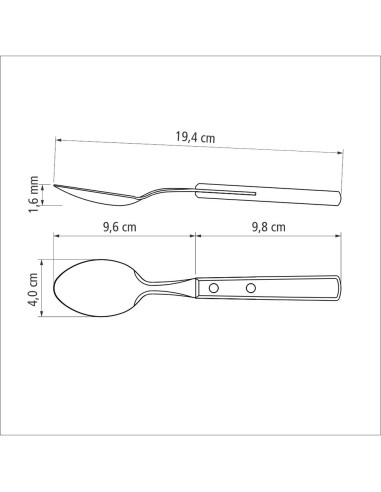 Cubertería 24 piezas polywood castaño tramontina