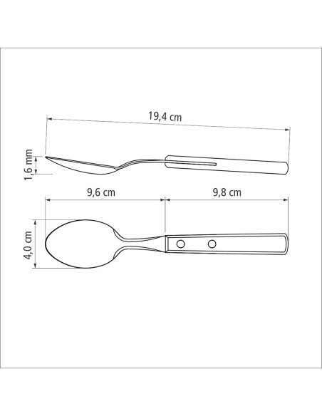 Cubertería 24 piezas polywood castaño tramontina