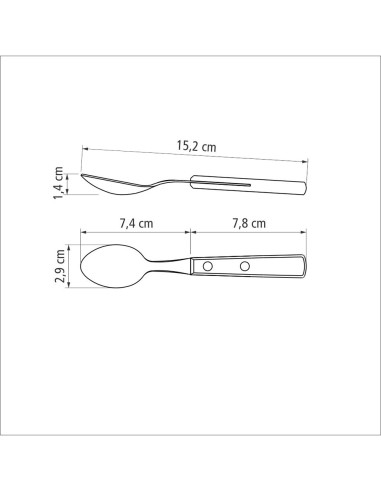 Cubertería 24 piezas polywood castaño tramontina