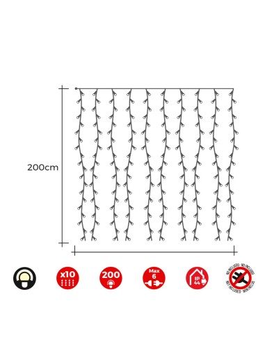 Cortina led easy-connect, blanco cálido,...