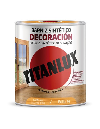 Barniz sintético decoración castaño brillante 750ml titanlux m10100134