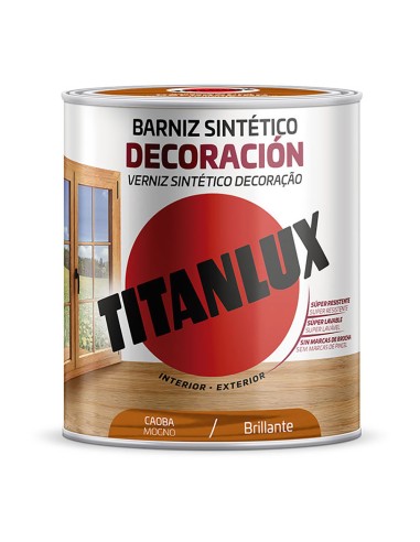 Barniz sintético decoración caoba brillante 750ml titanlux m10100434