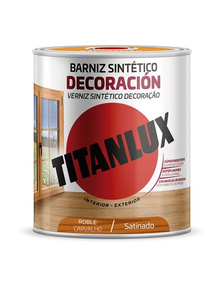 Barniz sintético decoración roble satinado 750ml titanlux m11100234