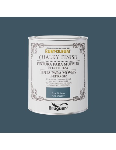 Rust-oleum chalky finish muebles azul oceano 0,750l 5733886 bruguer
