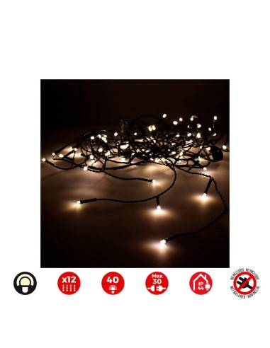 Cortina icicle easy-connect 2x0,5m 12 tiras blanco calido 30v (interior-exterior) edm total 0,72w