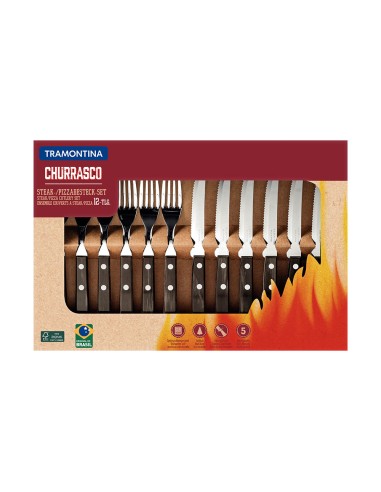 Juego para asado 12 piezas fsc polywood castaño...