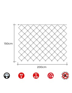 Cortina red easy-connect 2x1,5m 90 leds blanco frio 30v (interior-exterior) total 1,62w 2