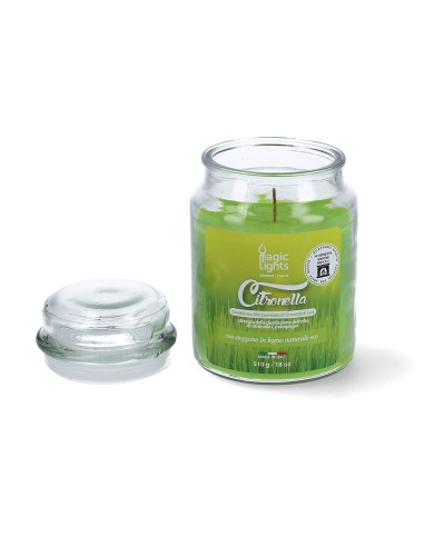 Vela citronela en tarro 510ml magic lights