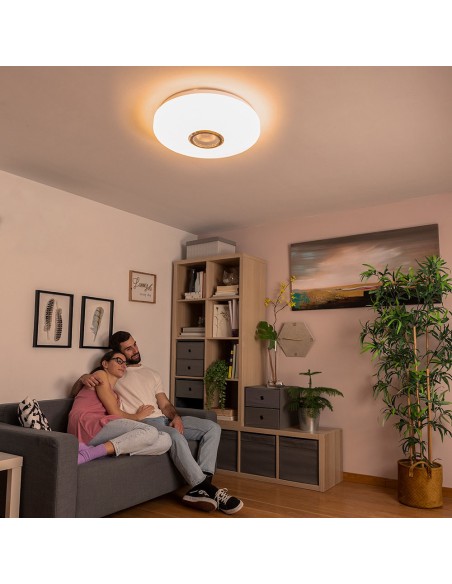 Plafón led circular con altavoz lumavox ø 29 x 7 cm