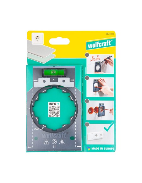 Plantilla para marcar y alinear, para medidas de 71 y 91mm 5975000 wolfcraft