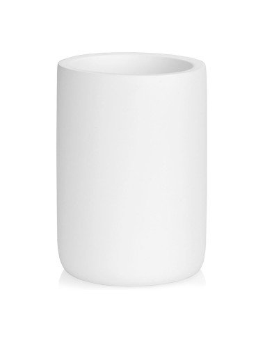 Portacepillos poliresina blanco mate ø7 x 10 cm