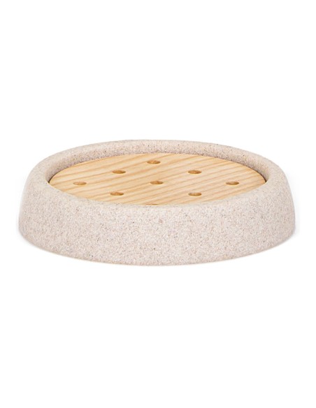 Jabonera arenisca y fresno ø10,5 x 2 cm