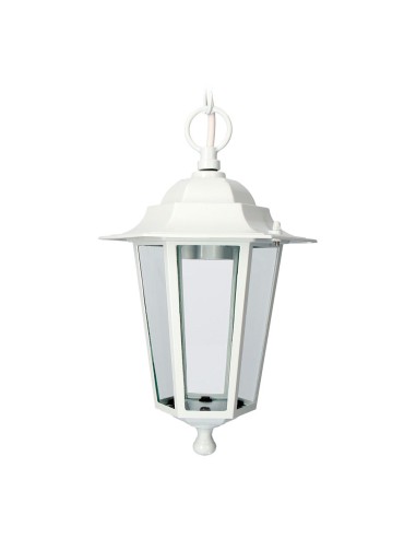 Aplique exterior zurich de aluminio y cristal e27 60 w sin bombilla, color blanco, para techo