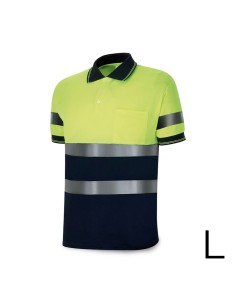Polo alta visibilidad bicolor manga corta. tejido poliester 160g. transpirable talla l 1288pavxmcyfa/l marca