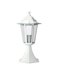 Aplique exterior zurich de aluminio y cristal e27 60 w sin bombilla, color blanco, pedestal