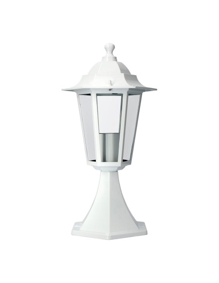Aplique exterior zurich de aluminio y cristal e27 60 w sin bombilla, color blanco, pedestal