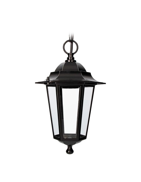 Aplique exterior zurich de aluminio y cristal e27 60 w sin bombilla, color negro, para techo