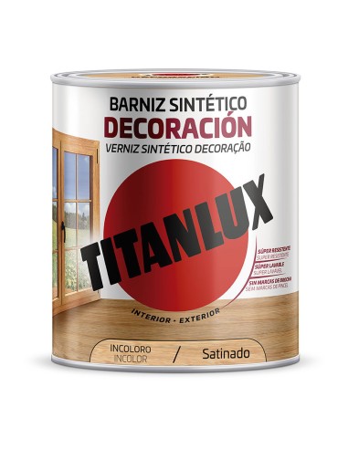 Barniz sintético decoración incoloro satinado4l titanlux m11100004