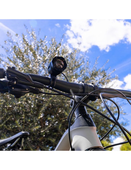 Foco led de aluminio recargable 180lm, 50lm, flash. función frontal / bicicleta