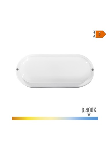 Aplique led oval 18 w 1820 lm 6400 k 10,2 x 4,5 x 23 cm
