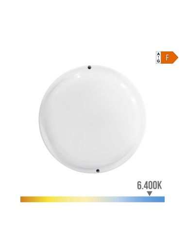 Aplique led redondo 18 w 1820 lm 6400 k luz fría ø20,8 x 4,8 cm
