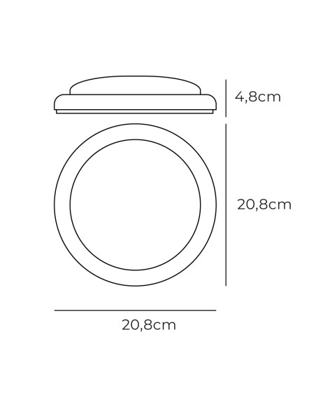 Aplique led redondo 18 w 1820 lm 6400 k luz fría ø20,8 x 4,8 cm
