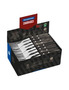 Caja expositora 60 tenedores de mesa polywood castaño tramontina