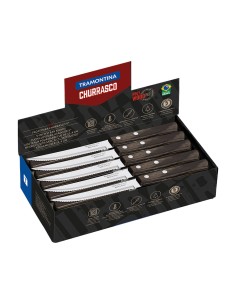 Caja expositora 60 cuchillos de asado polywood castaño tramontina