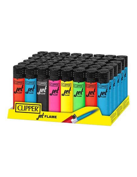 Encendedor clipper jet flame llama antiviento shiny colores surtidos ckj1a001h
