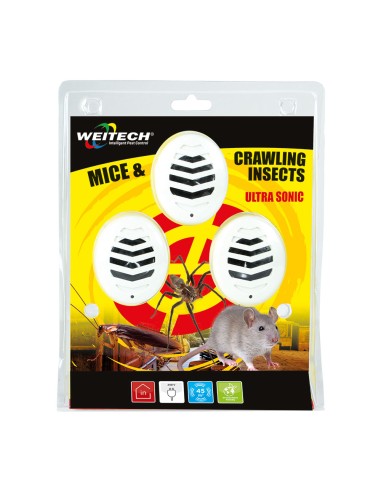 Pack 3 unid.. repelente de plagas ultrasónico...