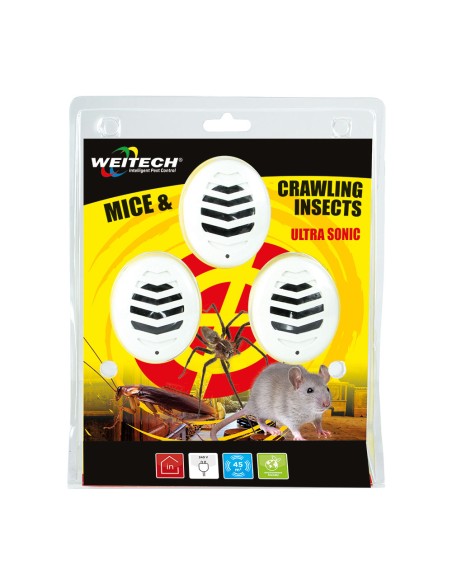 Pack 3 unid.. repelente de plagas ultrasónico weitech