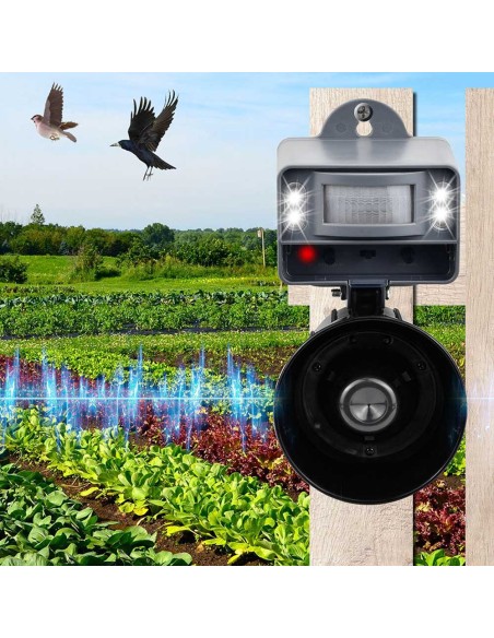 Ahuyentador sonoro de pájaros con flash weitech
