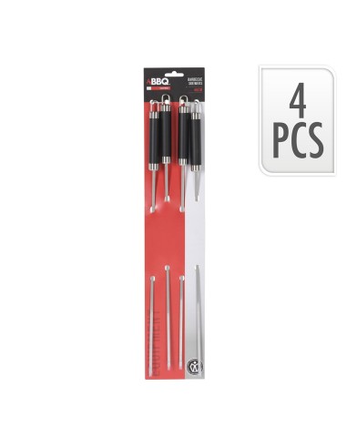 Conjunto de 4 brochetas de acero inoxidable...