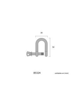Grillete acero inoxidable aisi316 8 mm 2