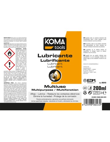 Lubricante multiusos spray 200ml koma tools