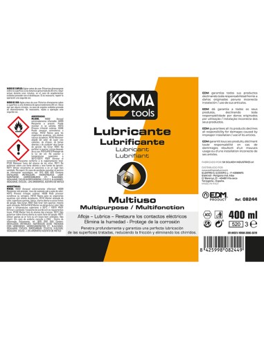 Lubricante multiusos spray 400ml koma tools