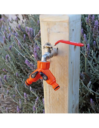 Manguito derivacion en "y" con dos llaves. para...