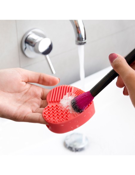Limpiador de brochas y pinceles de maquillaje heart v0101013 innovagoods