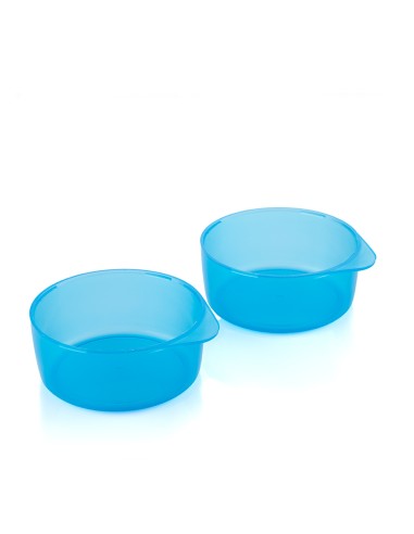 Botella con depósito de agua y comida para...