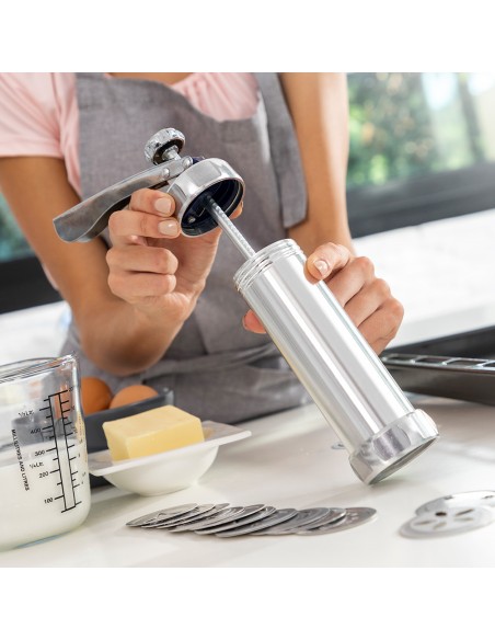 Máquina para hacer galletas y manga pastelera 2 en 1 prekies v0103383 innovagoods